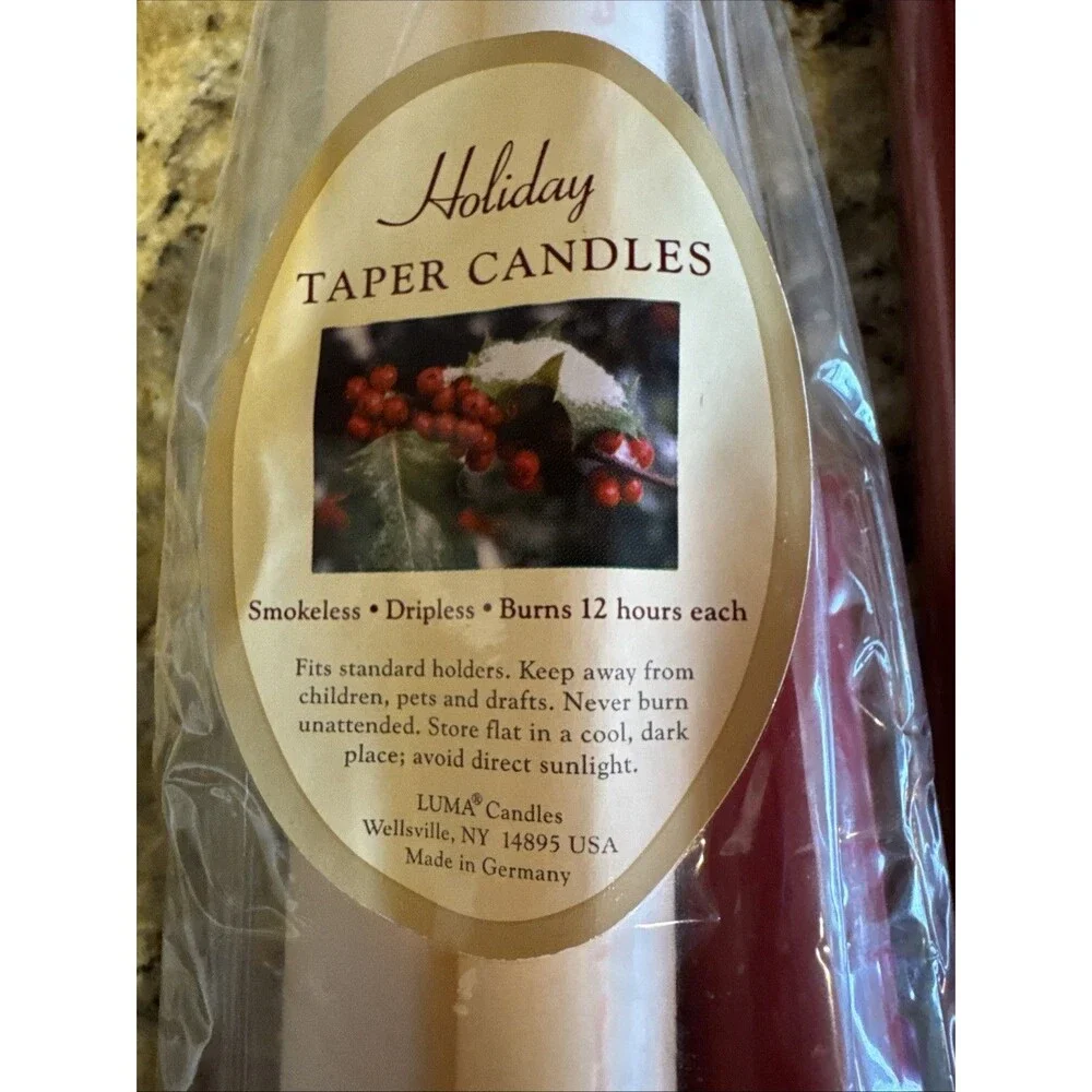 Rustic‎ Tapers Candle Sticks (6)Fragrance Free, Germany, 12”